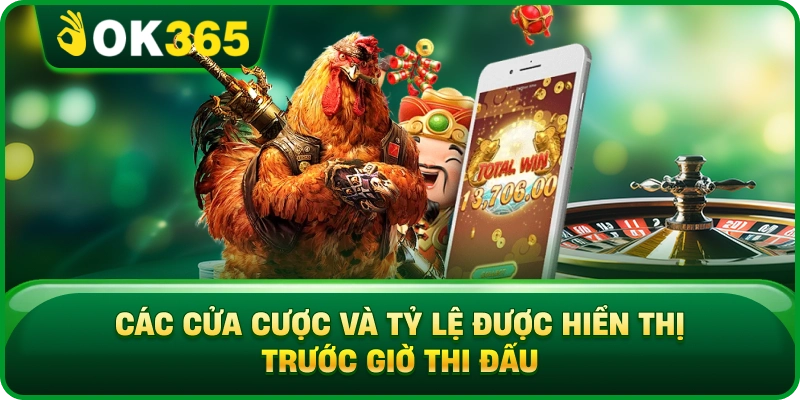 Các Cửa Cược Và Tỷ Lệ Được Hiển Thị Trước Giờ Thi Đấu
